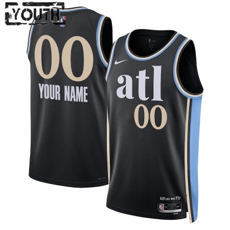 NBA Atlanta Hawks Trikot Personalisierung Nike 2023-24 City Edition Schwarz Swingman - Kinder
